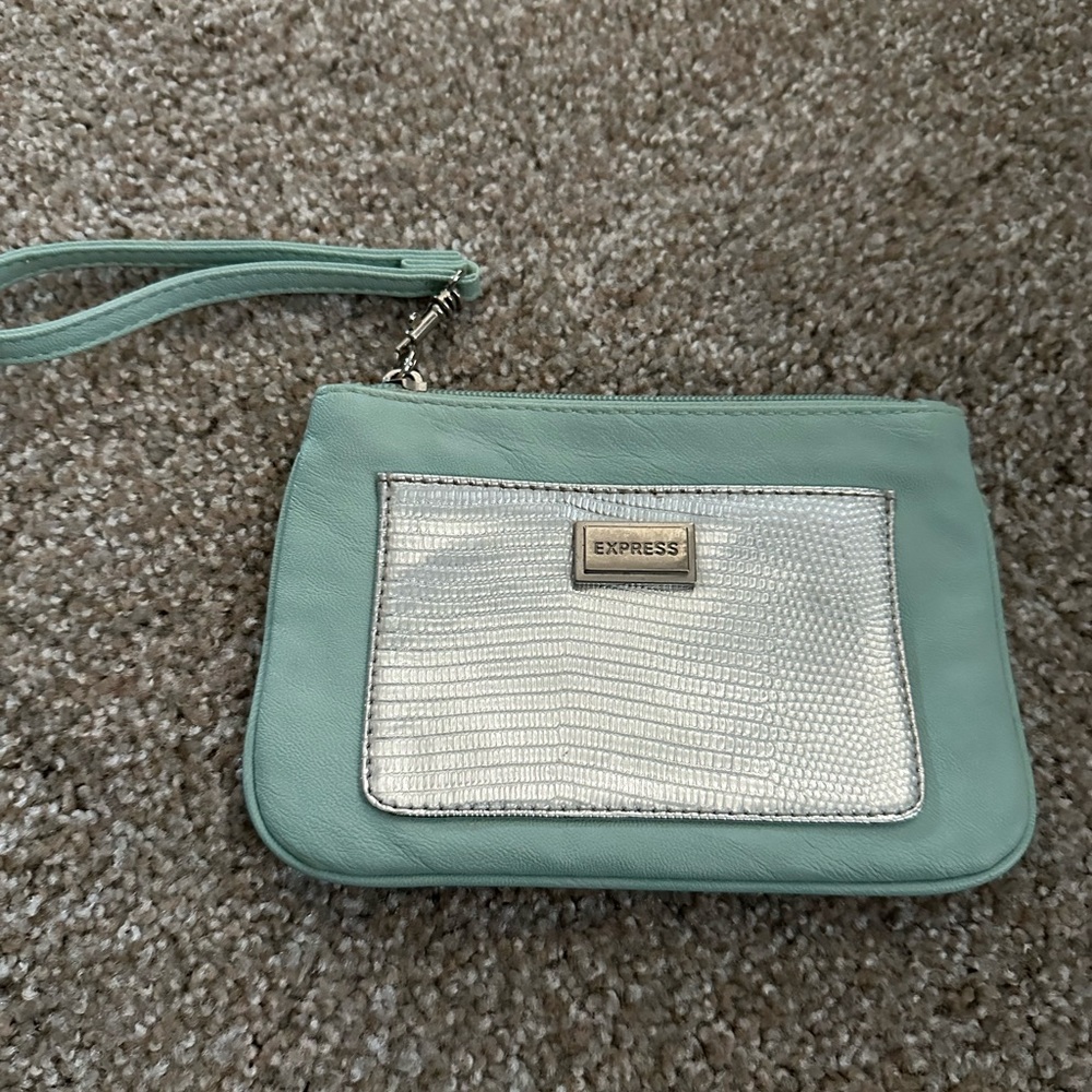 Mint green wristlet